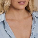 14k Gold Asymmetrical Letter Necklace - A