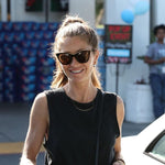 Actress Rebecca Gayheart wearing Maya Brenner Classic Bar necklace