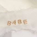14K Gold Pavé Letter Stud