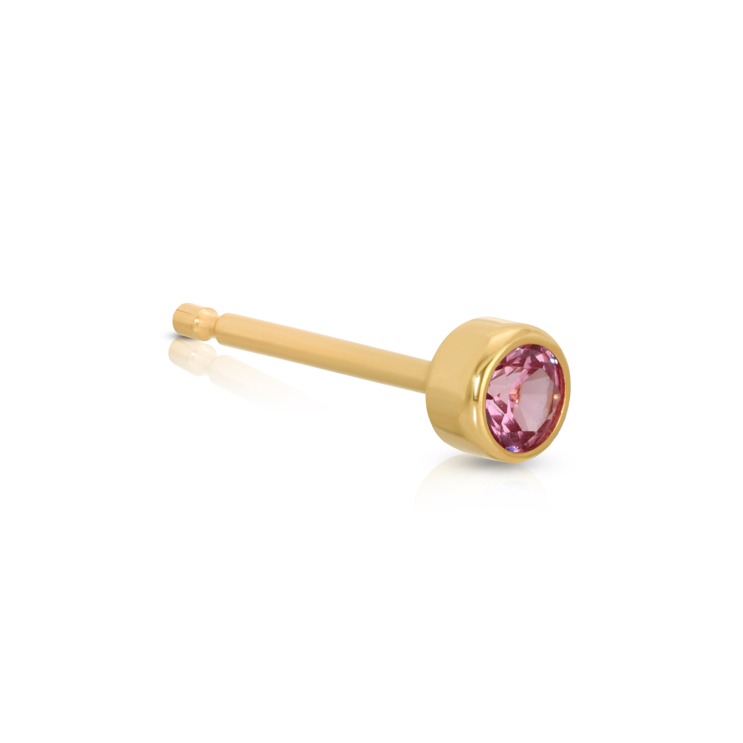 Birthstone Stud - Pink Tourmaline (October)