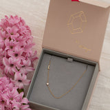 Monogram Necklace with Birthstone - Moonstone