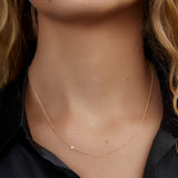 Monogram Necklace with Birthstone - Moonstone