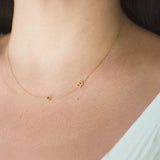 Monogram Necklace with Birthstone - Citrine