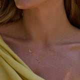Monogram Necklace with Birthstone - Emerald