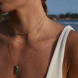Monogram Necklace with Birthstone - Turquoise