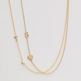 Pavé Monogram Necklace with Birthstone - Pearl