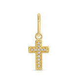 14K Diamond Cross Pendant Charm