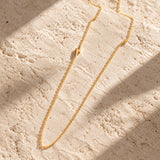 14k Gold Asymmetrical Charm Necklace - Lightning Bolt