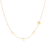 18" Yellow Gold J, A, Heart, K C