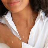 14k Gold Asymmetrical Charm Necklace - Lightning Bolt