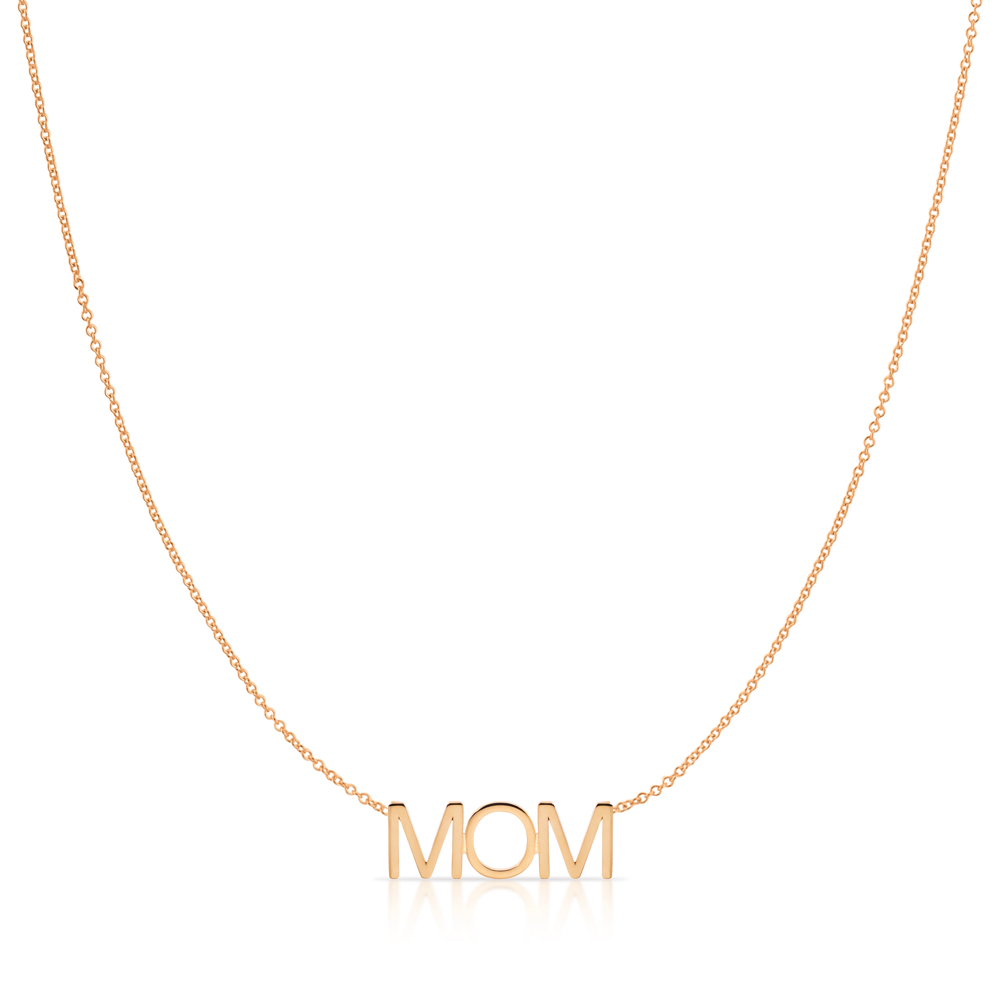 14K White Gold Mom Diamond Studded Heart Mother's Pendant Necklace