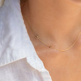 Monogram Necklace with Birthstone - Citrine
