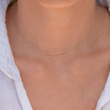 Monogram Necklace with Birthstone - Citrine