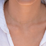 Monogram Necklace with Birthstone - Citrine