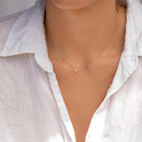 Monogram Necklace with Birthstone - Pink Tourmaline