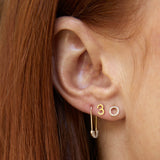 14K Gold Number Stud