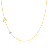 Pavé Monogram Necklace with Diamond Yellow Gold