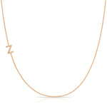 Pavé Diamond Initial Necklace by Maya Brenner – Z in 14K Rose Gold on a Bead Chain