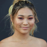 US olympic snowboarder Chloe Kim wearing Maya Brenner Classic Bar Necklace