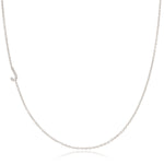 Maya Brenner Pavé Diamond Initial Necklace – J Charm in 14K White Gold, Cable Chain