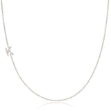 14K White Gold Pavé Diamond Initial Necklace, Letter K – Cable Chain | Maya Brenner