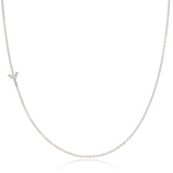 Y Pavé Diamond Initial Necklace in 14K White Gold on Cable Chain – Maya Brenner