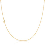 J Pavé Diamond Initial Necklace in 14K Yellow Gold on Bead Chain – Maya Brenner