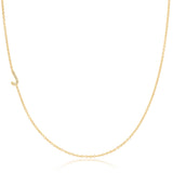 Pavé Diamond Initial Necklace by Maya Brenner – J in 14K Yellow Gold on a Cable Chain
