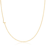Pavé Diamond Initial Necklace by Maya Brenner – L in 14K Yellow Gold on a Cable Chain