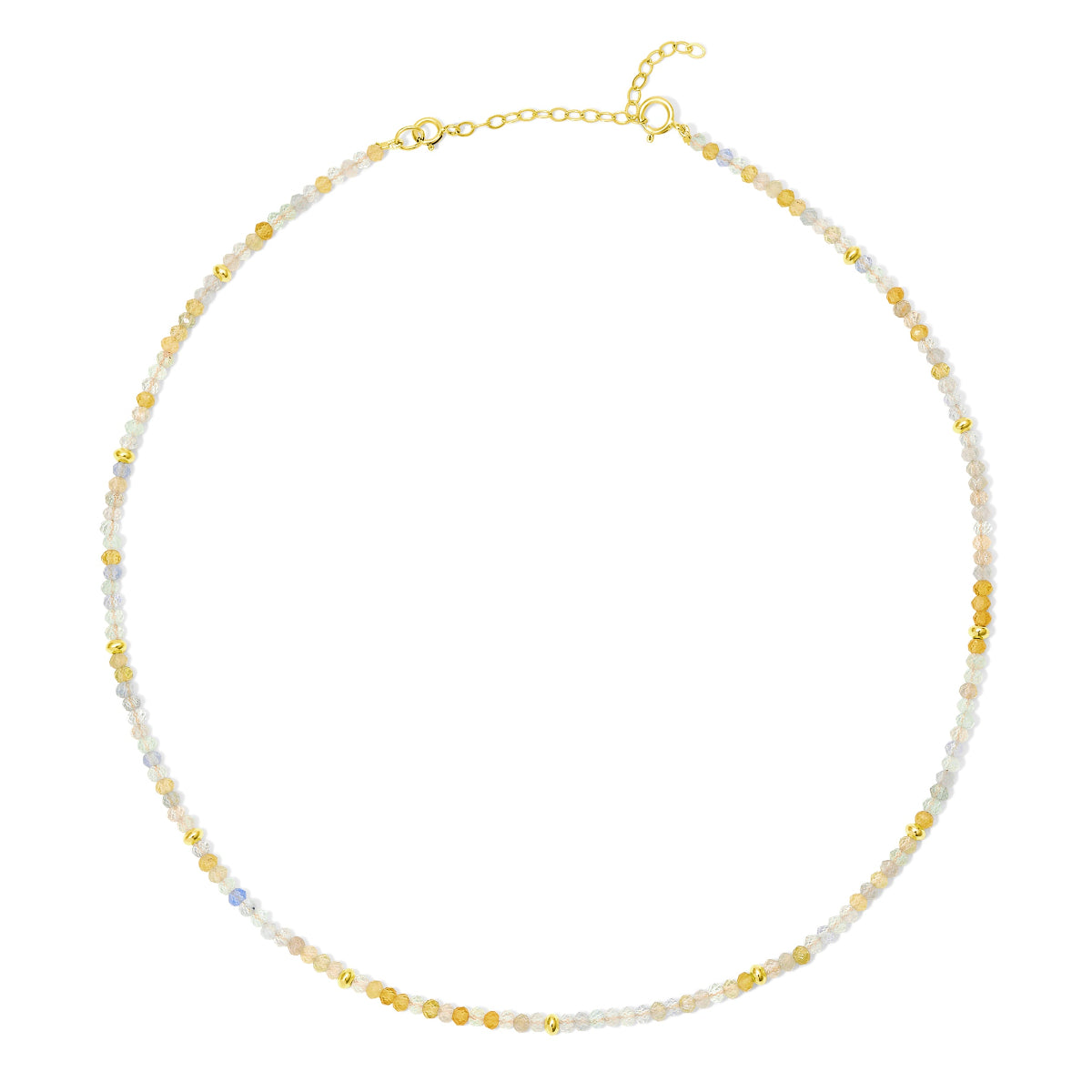 An Endless Summer Necklace - Saint-Tropez on a white background. 