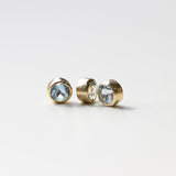 14K Gold Asymmetrical Birthstone Necklace - Aquamarine (March)