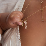 Pavé Nameplate Pendant - MAMA