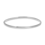A sterling silver Flirt Bangle on a white background. 