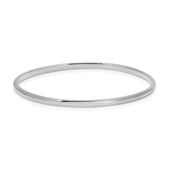 A sterling silver Flirt Bangle on a white background. 