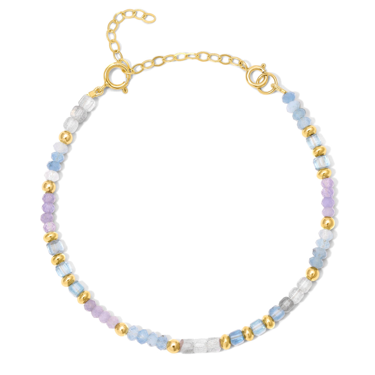 An Endless Summer Bracelet - Blue Lagoon on a white background. 