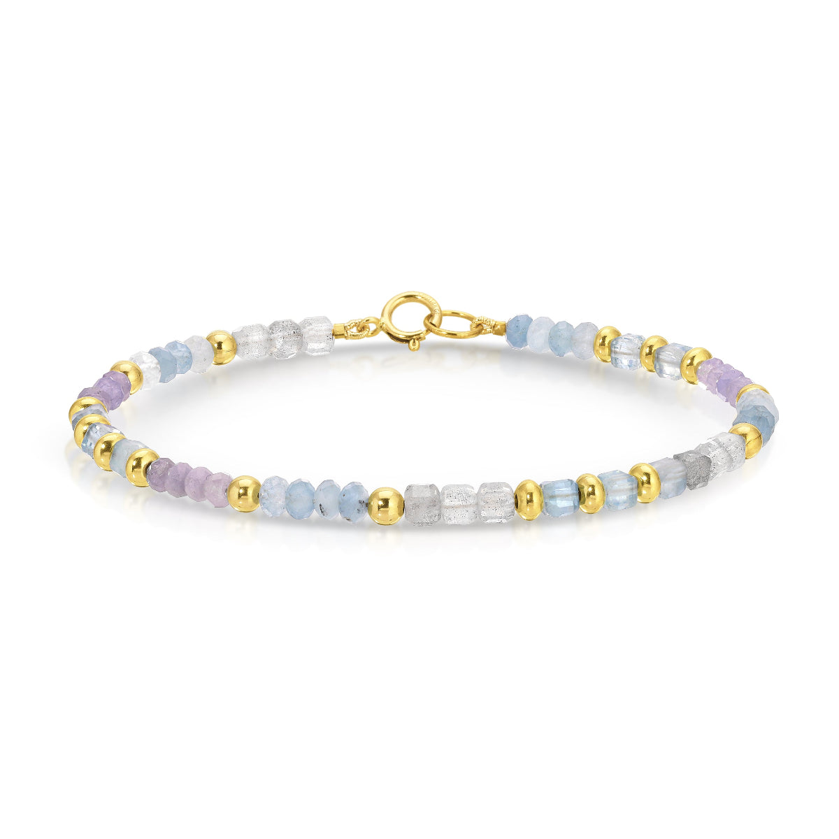An Endless Summer Bracelet - Blue Lagoon on a white background. 