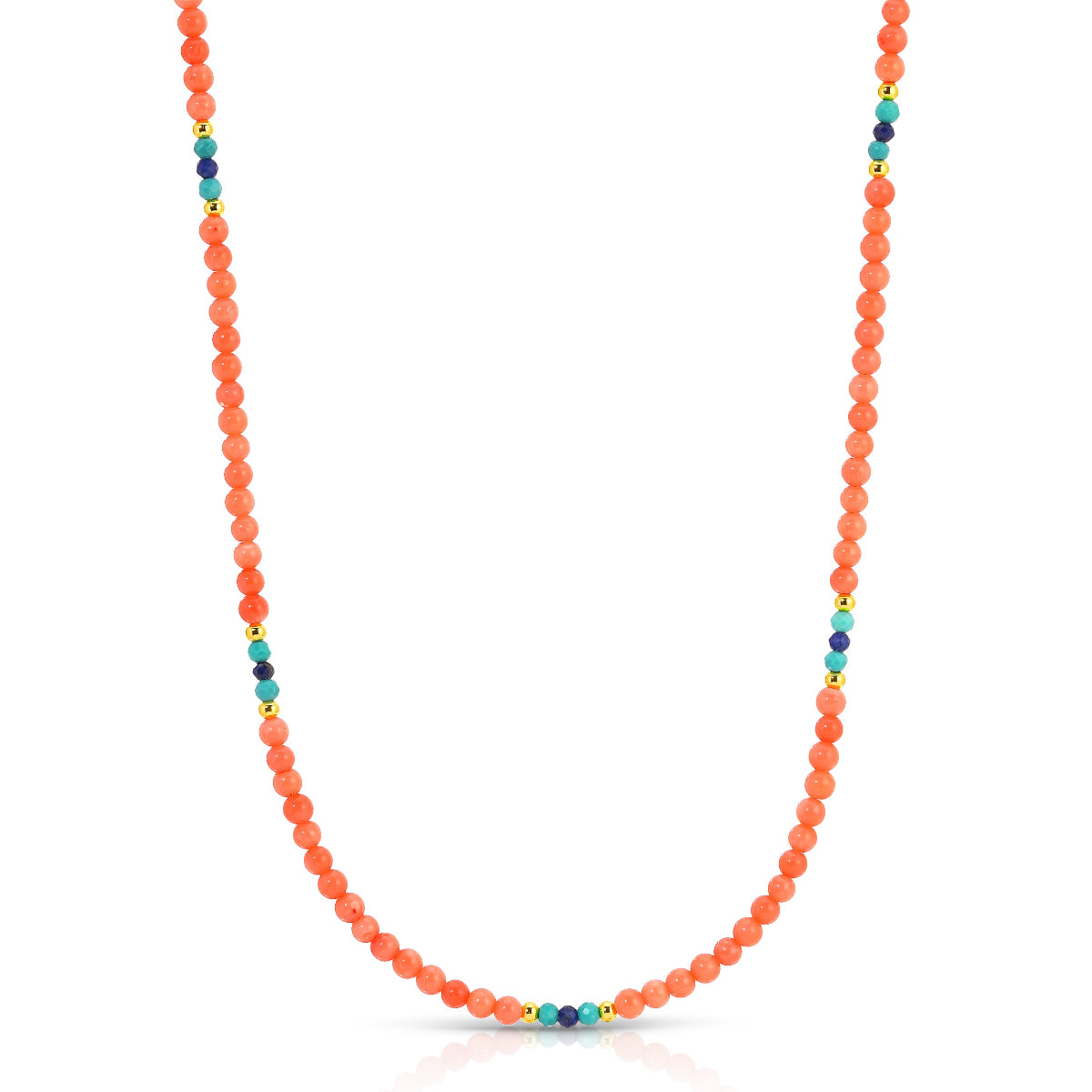 An Endless Summer Necklace - Calypso on a white background. 