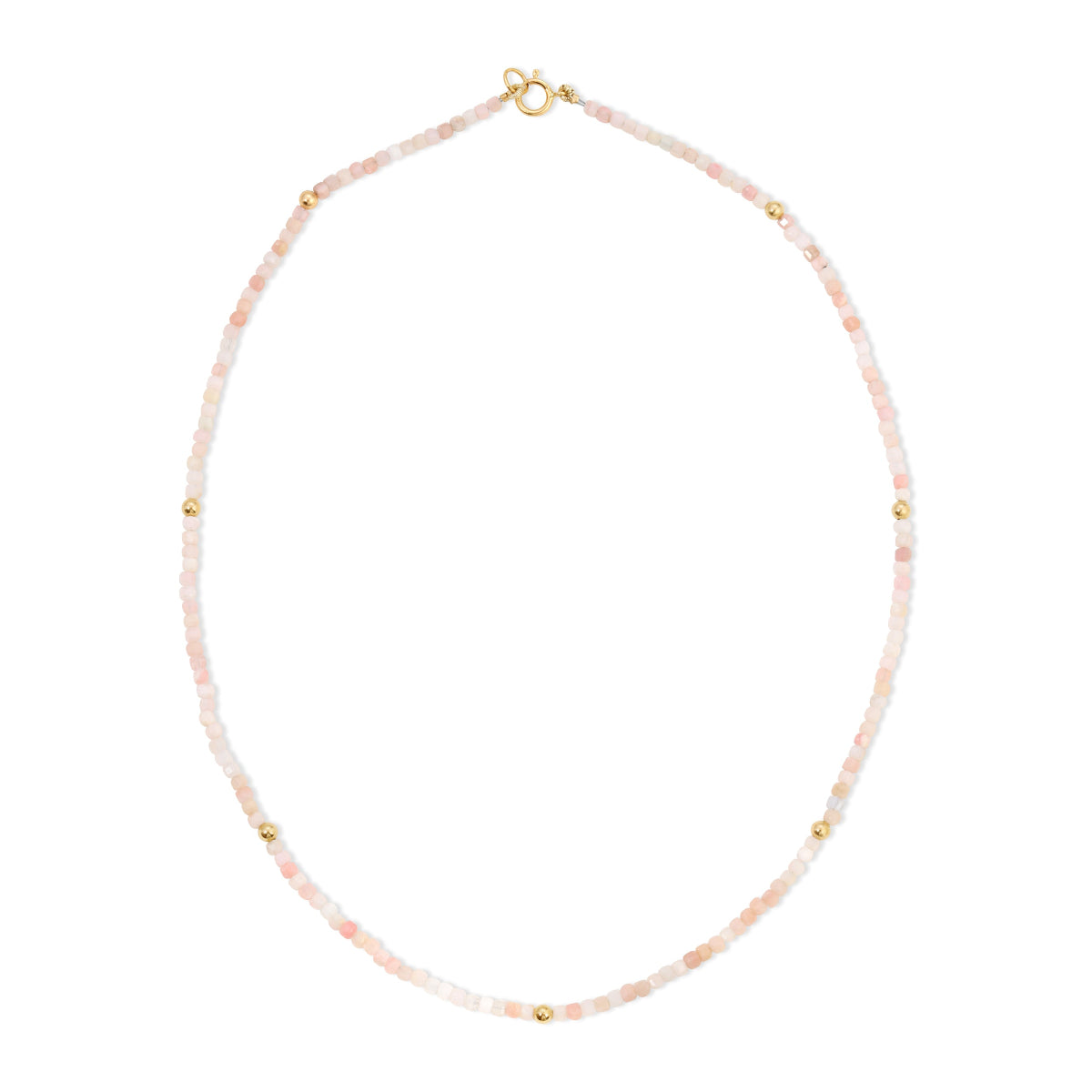 An Endless Summer Necklace - Pink Sands on a white background. 