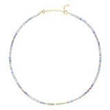 An Endless Summer Necklace - Blue Lagoon on a white background. 