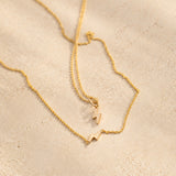 14k Gold Asymmetrical Charm Necklace - Lightning Bolt
