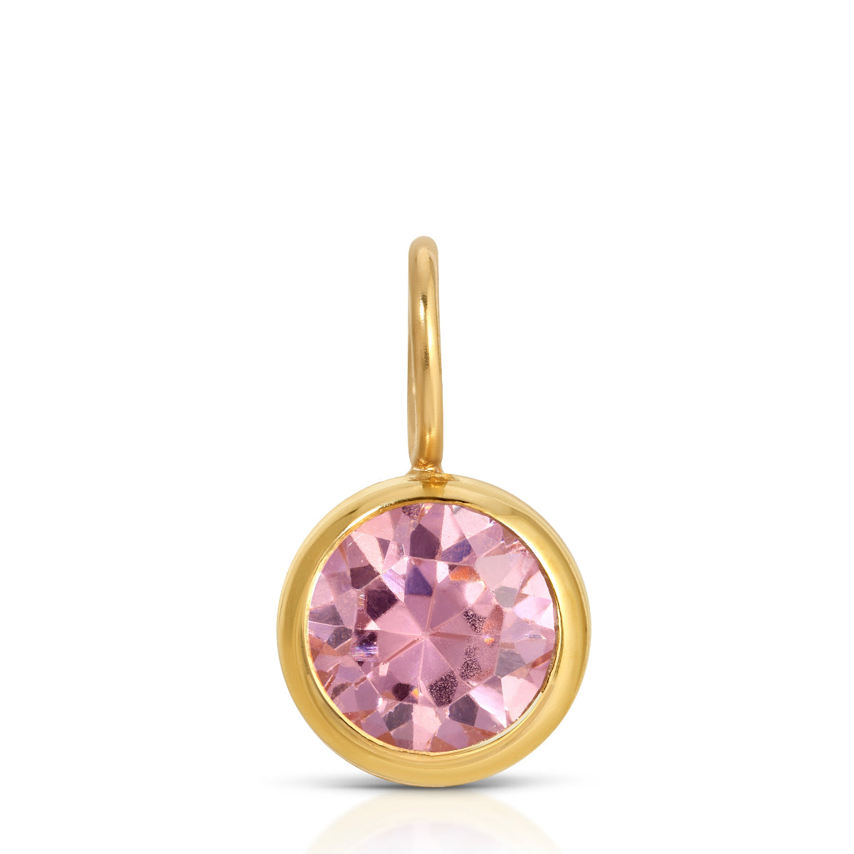 A Color Pop Pendant in Light Pink (Pink Tourmaline) on a white background. 