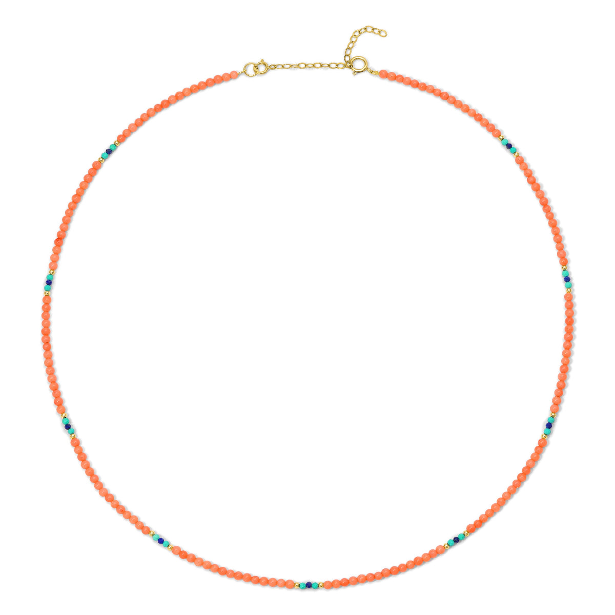 An Endless Summer Necklace - Calypso on a white background. 