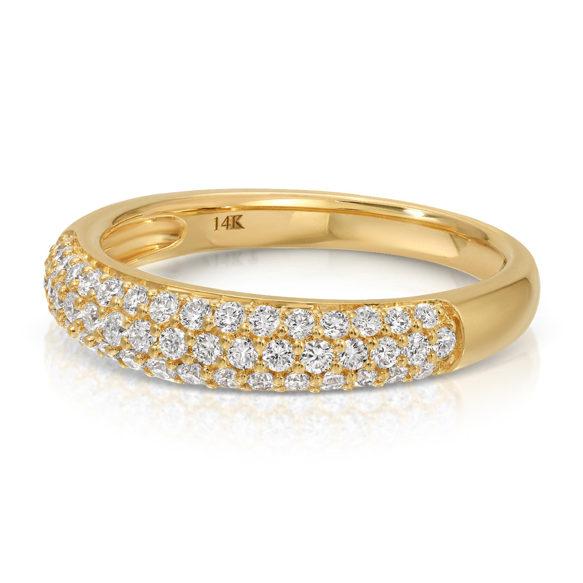 A Cosmo Ring in yellow gold on a white background. 
