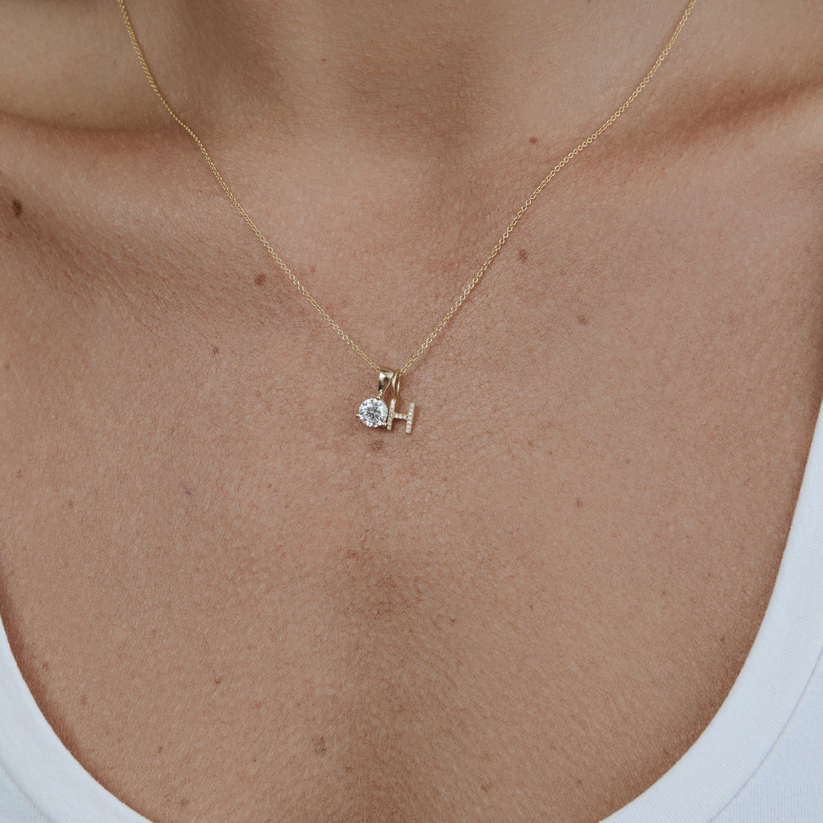 Diamond Letter Jumble Necklace | 14k Gold | Maya Brenner