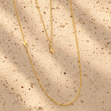 14k Gold Asymmetrical Charm Necklace - Lightning Bolt