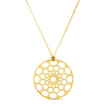 Skylight Necklace in gold vermeil on a white background. 