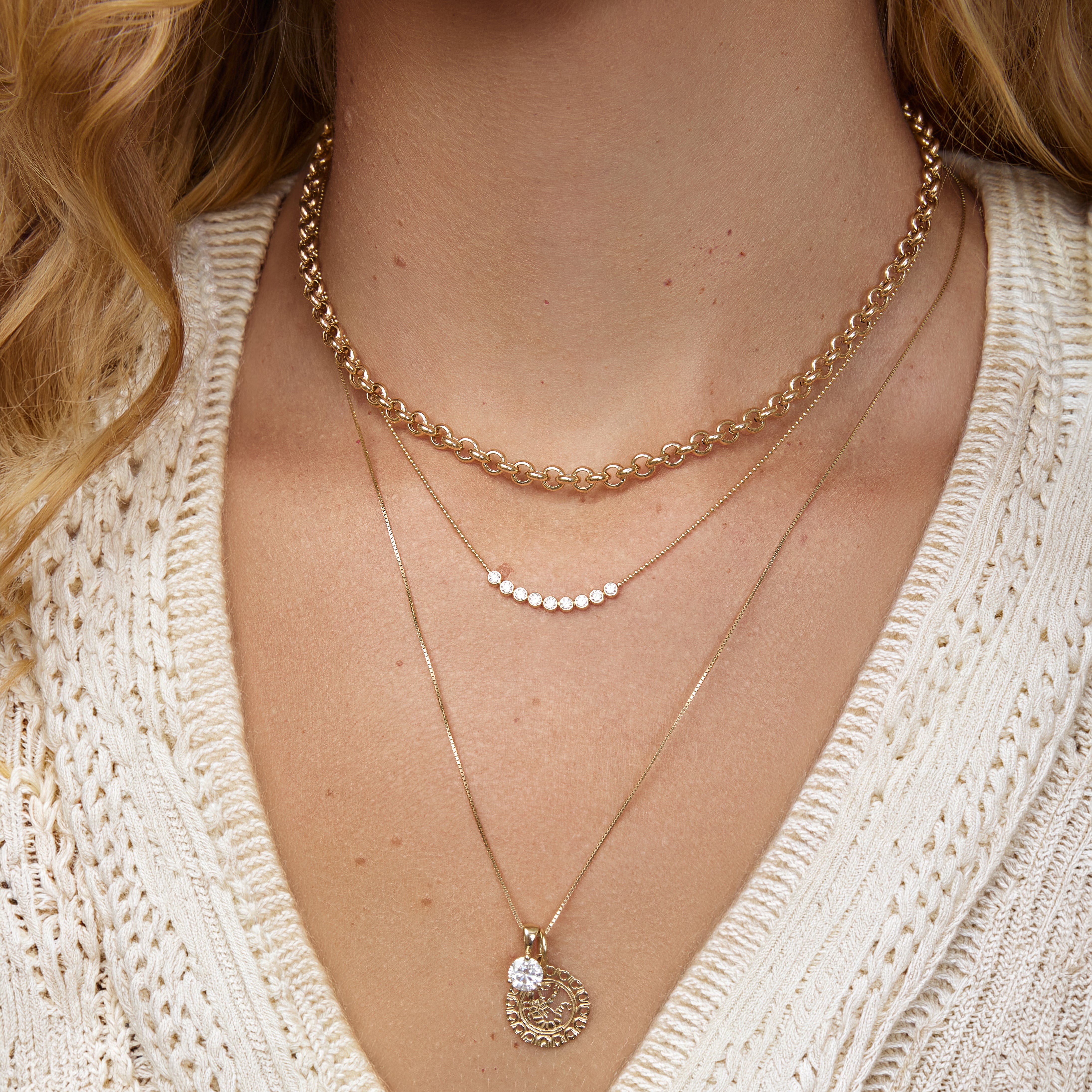 Slide Chain Adjustable Layering Necklace | 14k Gold | Maya Brenner
