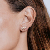 14K Gold Letter Stud