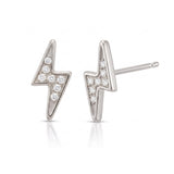 Pavé Charm Stud - Lightning Bolt