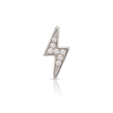Pavé Charm Stud - Lightning Bolt
